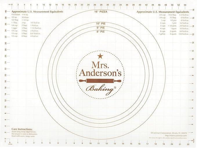 Mrs. Anderson's Baking Non-Slip Pastry Rolling Mat, 18-Inch by 24-Inch