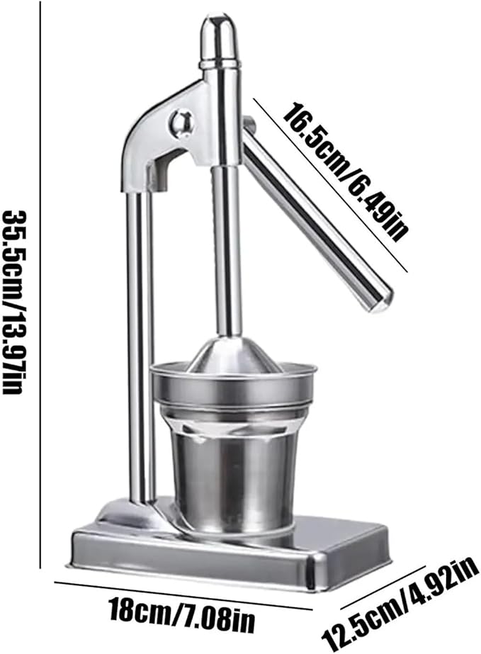 Stainless Steel Manual Juicer - Handheld Citrus Press & Vegetable Juice Extractor