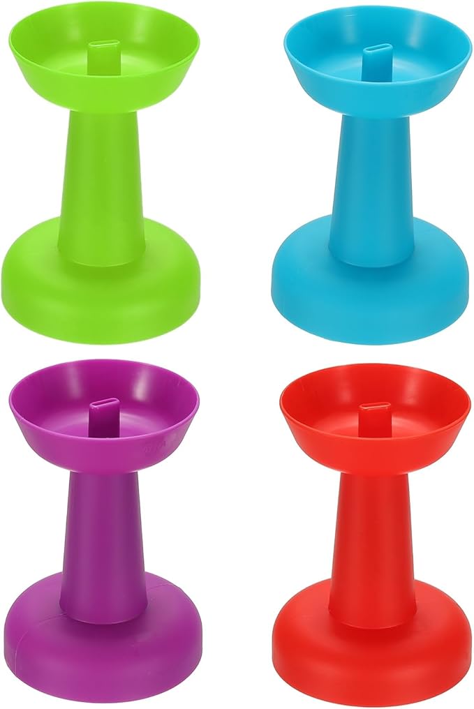 uxcell 4pcs Silicone Treats Holder 5.1" x 3.5" Washable Ice Cream Cone Holder Kitchen Tools Multicolor