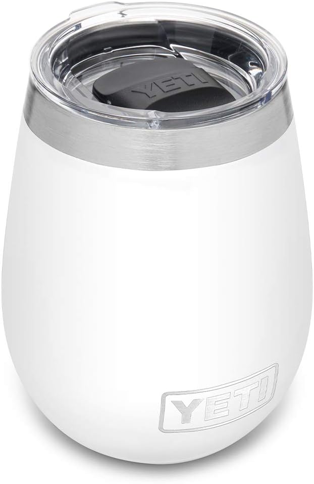 YETI Rambler 10 oz Wine Tumbler, Vacuum Insulated, Stainless Steel with MagSlider Lid, White