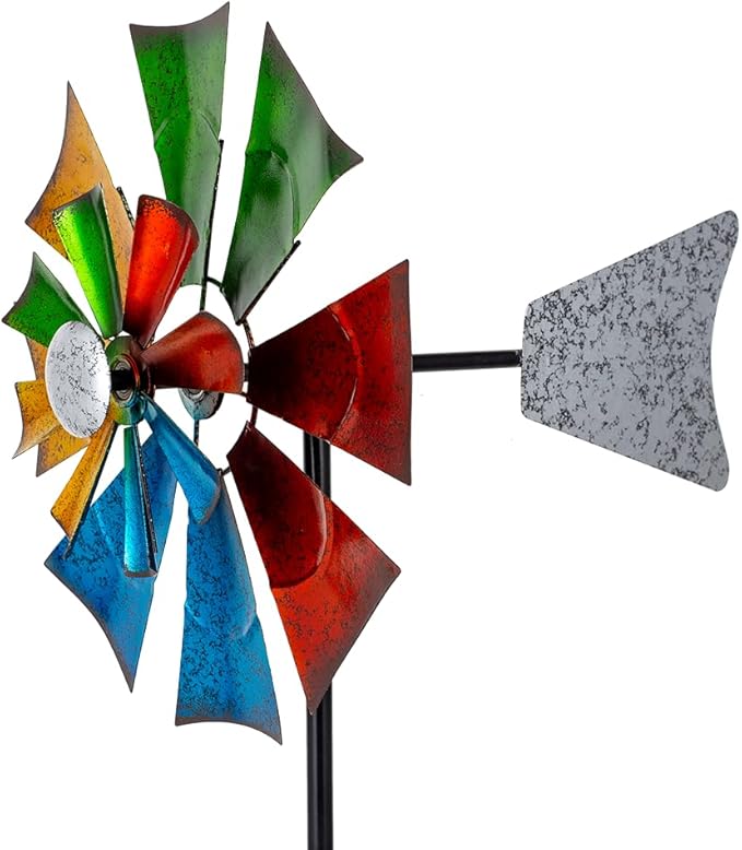 Viveta Metal Wind Spinners Outdoor, Colorful Kinetic Wind Spinner, Garden Wind Sculptures & Spinners for Outdoor Patio Yard Decor