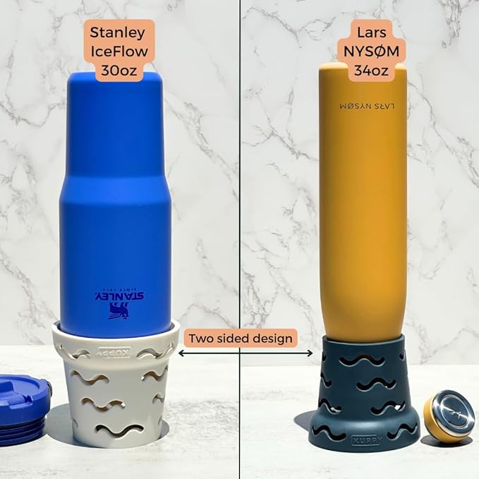 Kuppy Silicone Water Bottle Drying Rack - Fast-Dry Bottle Dryer for 20-64oz Cups - Reusable Food Storage Bag Drying Rack - Compatible with Stanley, Owala, Stasher (White, 4-Pack)