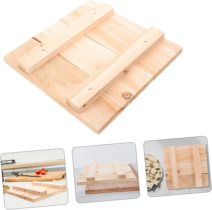 PRETYZOOM Wooden Tofu Press Board Lid Reusable Tofu Making Tool 100% Natural Cedar Adjustable Pressure for Homemade for Kitchen Use
