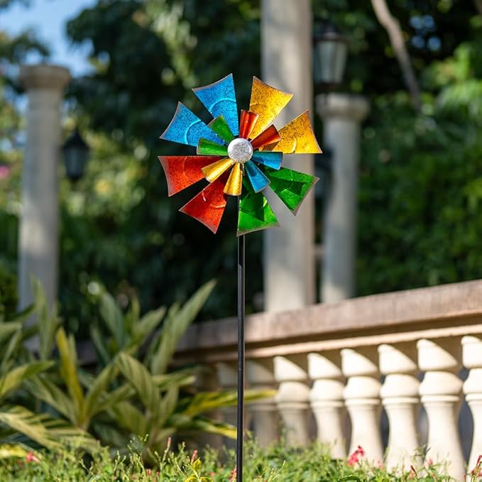 Viveta Metal Wind Spinners Outdoor, Colorful Kinetic Wind Spinner, Garden Wind Sculptures & Spinners for Outdoor Patio Yard Decor