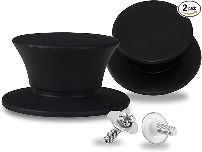 Lerykin Replacement Silicone Knobs for Pot Lid, Soft Universal Pan Lid Handles - Heat Resistant and Non-Slip Holding Handle Knobs for Kitchen Cookware Lids and Covers - Dishwasher Safe (2 Pack)