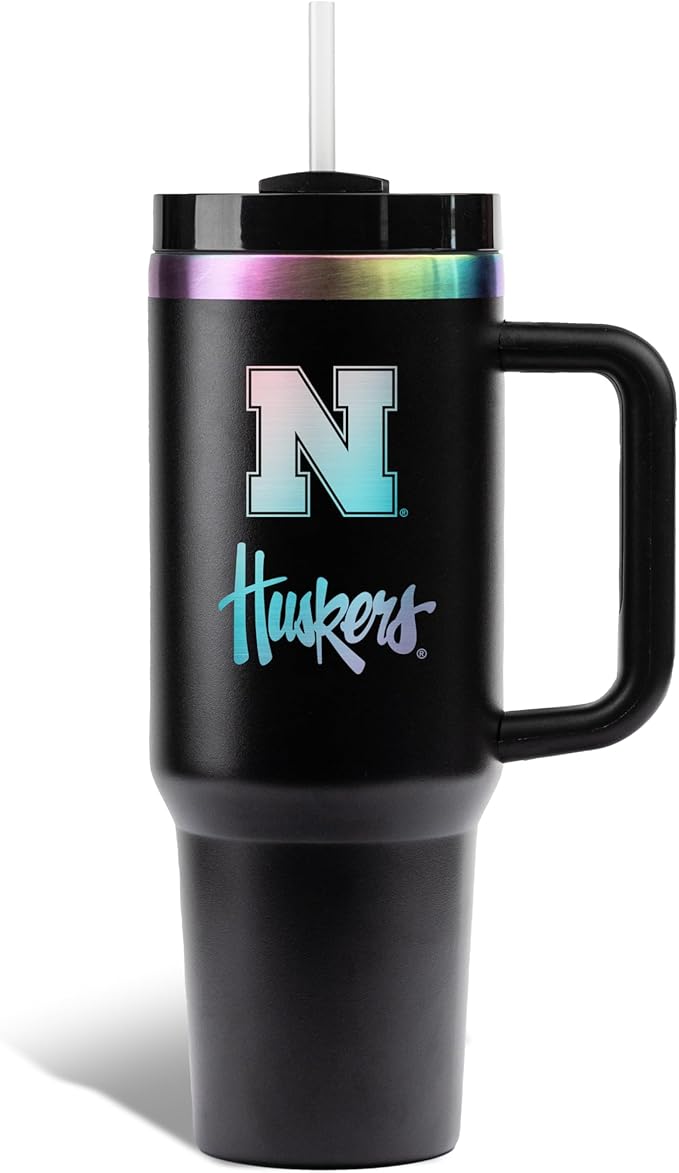 The Memory Company | Licensed NCAA 40oz Iridescent Tumbler with Handle