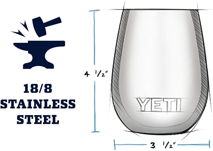 YETI Rambler 10 oz Wine Tumbler, Vacuum Insulated, Stainless Steel with MagSlider Lid, Seafoam