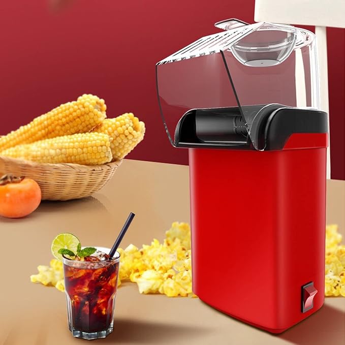 Nostalgia Hot Air Popcorn Popper Maker, 1200W Electric Pop Corner Machine, 16 Cups, 3 Minutes Done, Fully Automatic Healthy No Oil and No Sugar Corn Popcorn Machine (Black)