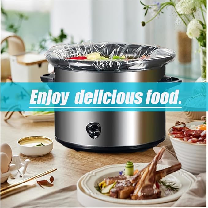 Slow Cooker Liners 40 Count Cooking Bags Extra Large Size Disposable Pot Liners, Fit 6QT to 10QT for Slow Cooker Cooking Trays Suitable for Oval & Round Pots 14"x 22", 40 Liners