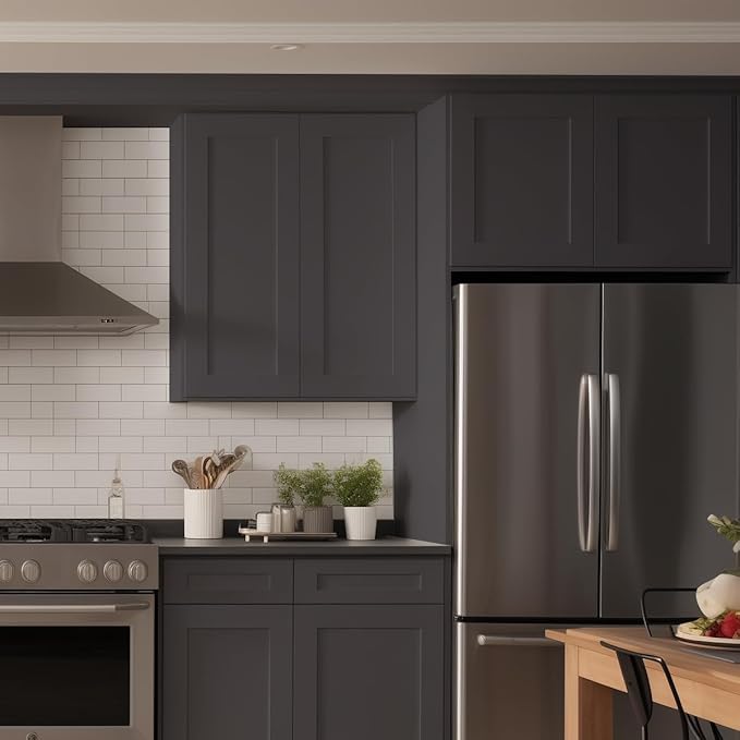Wall-Mounted Cabinet – Solid Wood Shaker Style Medicine Cabinet with Adjustable Shelves & Soft-Close Doors for Bathroom, Kitchen, and Office Storage (Pebble Gray, 24" W x 12" D x 30" H)