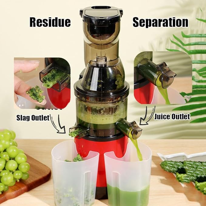 Juicer Machines, Cold Press Juicer Machines With 3.3" Large Feed Chute, Self Feeding For Juice Extractor Fit Whole Fruits And Vegetables, High Juice Yield Easy Cleaning