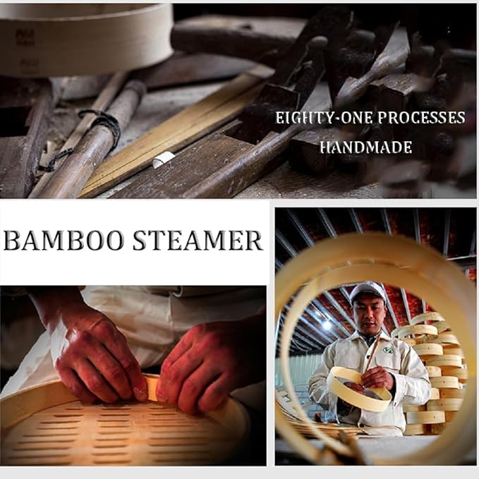 Electric Food Steamer, 2-Tier Bamboo Steamer, 60 Min Timer, Auto Shut-Off, Boil Dry Protection, 1500W