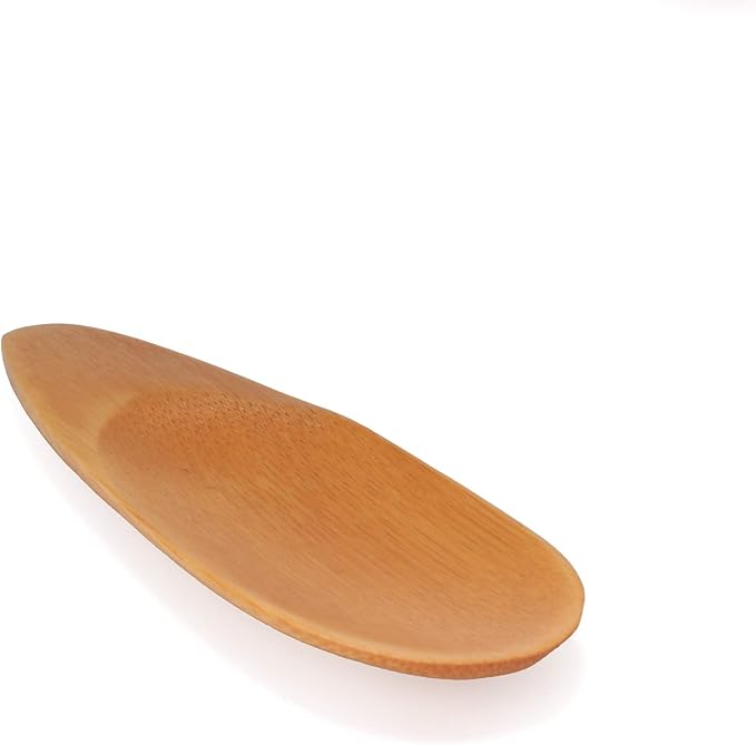 BambooMN - 4" Small Solid Bamboo Oval Scoop, 10pcs