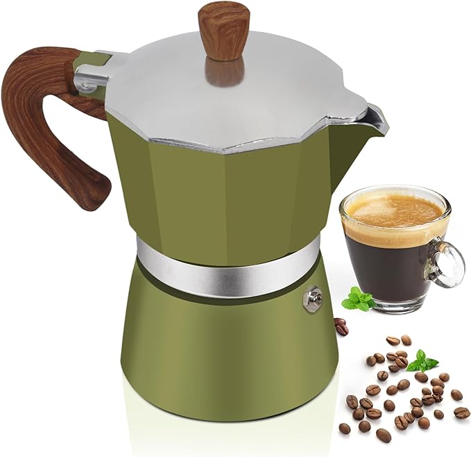 Aluminum 12 Cup 600ml Moka Pot Express Coffee Maker Stovetop Espresso Colorful Coffeemaker Italian Classic Style Brewing Greca Cafe Mocha Machine for Cafeteras Lover Camping Travel and Home Use 20oz