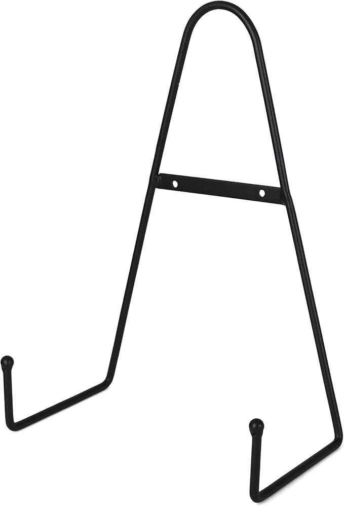 Milltown Merchants™ Metal Display Stand - Free Standing or Wall Mounted Decorative Plate Holder - Versatile Plate Hanger Stand - Black Metal Plate Stand - (2 Pack, X-Large)