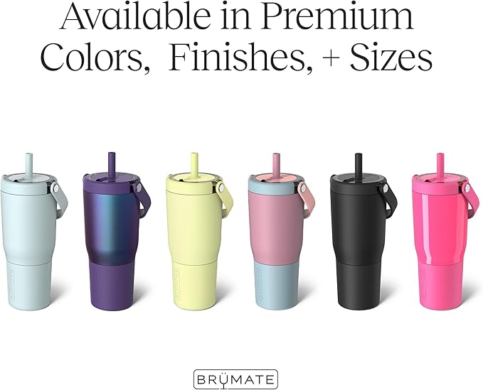 BrüMate Resa 25oz 100% Leakproof Travel Tumbler with Handle & Straw | Flexible SoftSip Straw | Silicone Sleeve for Durability | Stainless Steel | Cup Holder & Travel Friendly Water Bottle | (Dune)