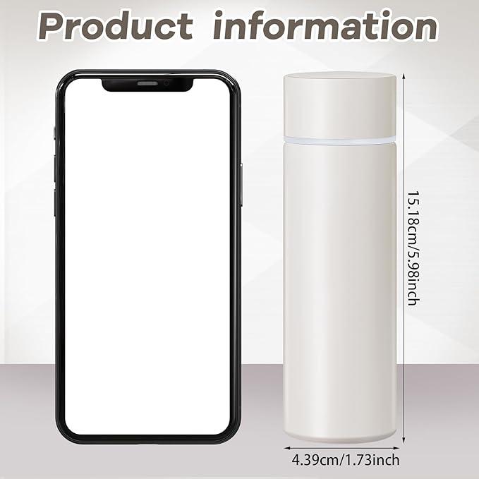 Irenare 5oz Mini Water Bottle Mini Insulated Stainless Steel Bottle Purse Water Bottle Cute Leak Proof Flask Keeps Drink Cold and Hot for Purse Women(Angel White,1 Piece)