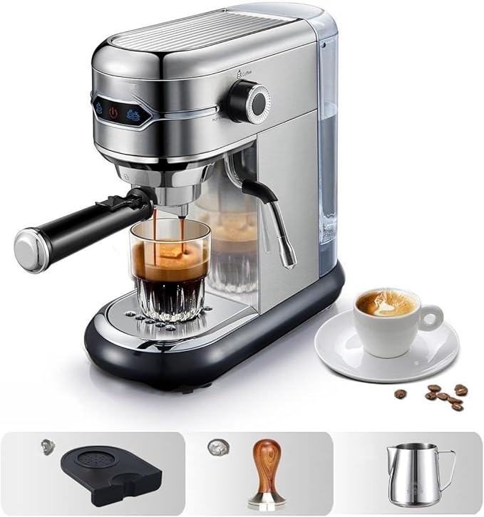 Semi-auto Stainless Steel Household Coffee Machine 19 Capsules Superfine Capsule Powder Coffee Machine Cappuccino and Espresso H11 (Color : H11 Jug Mat Tamper, Size : CHINA_US)