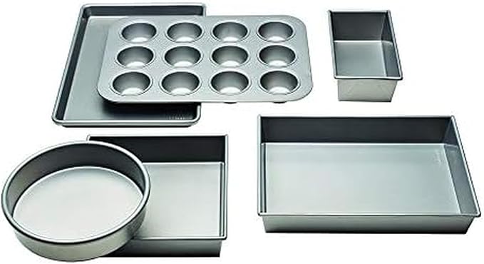 Chicago Metallic Commercial II Non-Stick 6-Piece Bakeware Set, Silver