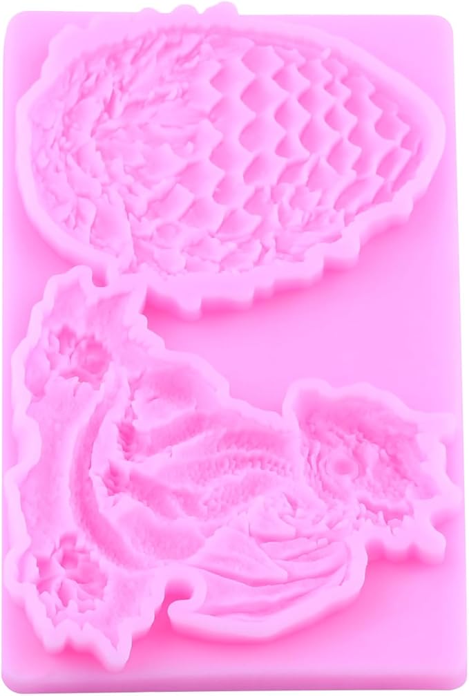 Dragon Fondant Molds Dragon Egg Silicone Candy Mold For Cake Decoration Cupcake Topper Candy Polymer Clay Gum Paste Set Of 2