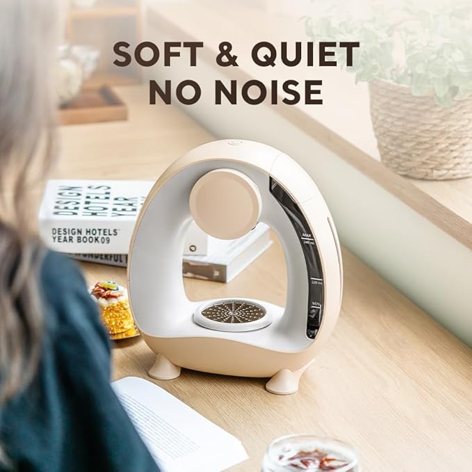 BENFUCHEN Pod and Grounds Single-Serve Coffee Maker, 2 in 1 One Cup Coffee Machine Compatible with K-Cup Pod & Coffee Grounds/Tea, Compact Design, 4-8oz, Champagne Color