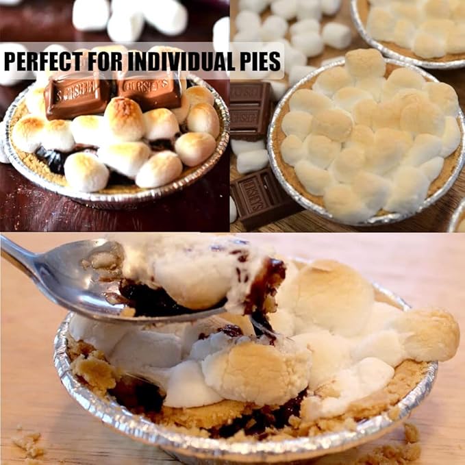 5 Inch Aluminum Foil Mini Pie Pans - Disposable Small Pie Tins For Bakeries, Cafes, Restaurants - Durable Mini Foil Pans for Pie, Fruit Tarts, Quiche (50, 5 Inch)
