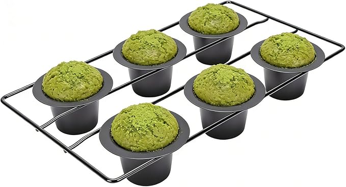 GOWENIC 6-Cup Popover Pan, Carbon Steel Deep Non Stick Bakeware Popover Pan for Baking Pudding Muffins Popovers, Easy to