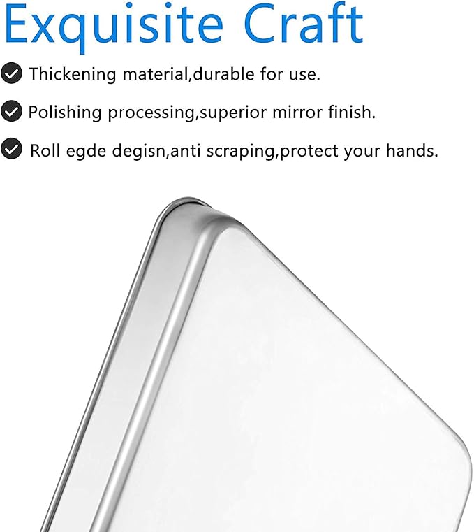 Baking Sheet Set of 5, Stainless Steel 5 Piece Cookie Sheet, Toaster Oven Baking Pan Set, Rectangle Size 16 x 12 x 1 inch, Healthy, Mirror Finish, Rust Free, Dishwasher Safe