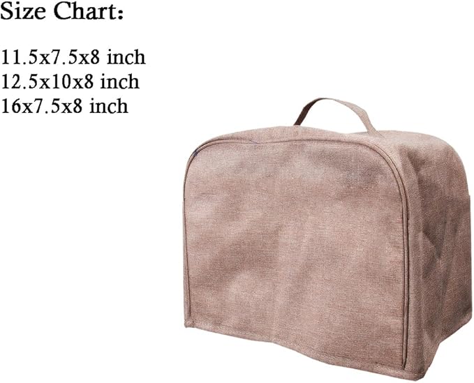 FLR 2 Slice Toaster Cover with Pockets, Dust-proof & Oil Proof, Fit Most 2 Slice Toasters (Rice Coffee, 11.5' x 7.5' x 8')