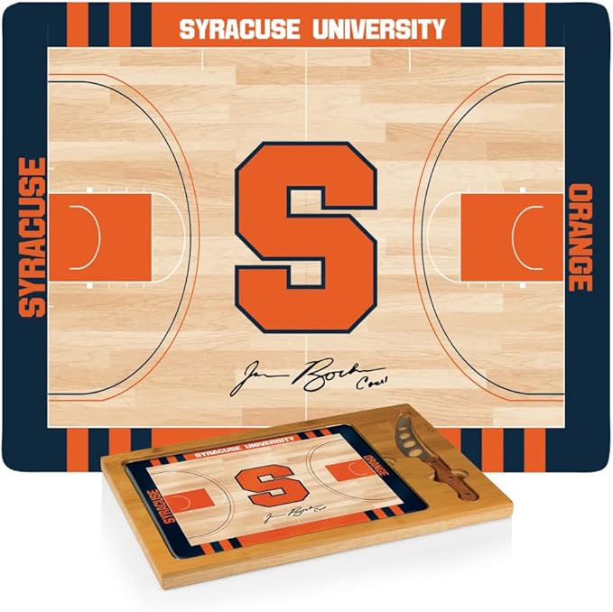 PICNIC TIME NCAA Icon Glass Top Cutting Board & Knife Set, Cheese Boards Charcuterie Boards, Serving Platter, (Parawood & Bamboo)