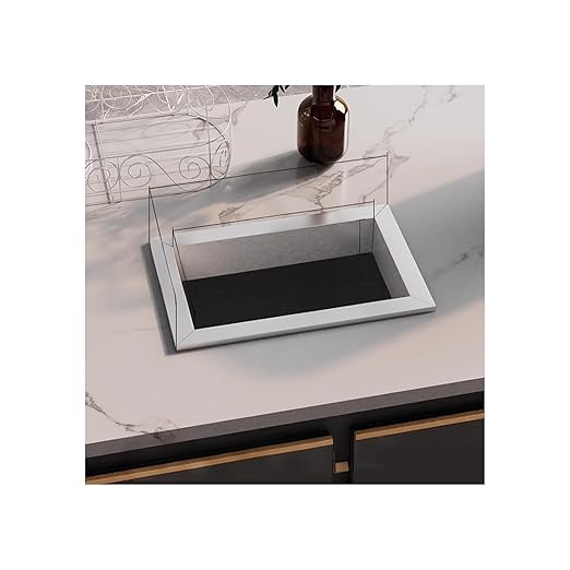 Embedded Countertop Trash Can, Stainless Steel Kitchen Trash Can, Built-in Countertop Trash and Waste Chute, Square Built-in Countertop Trash Can Grommet,Silver Trash can Grommet