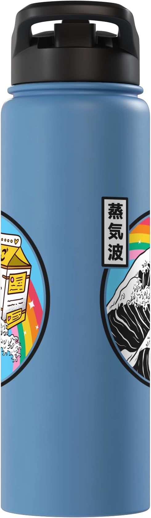 Banana Milk Carton Great Wave Kawaii Retro Rainbow Anime Stainless Steel Insulated Water Bottle