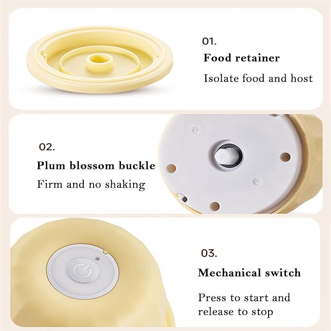 Food Processor Electric, Cordless Mini Food Chopper, 350ML High-Capacity Glass Blender,Type-C Rechargeable, for Garlic, Ginger, Chilli, Onion, Vegetable, Fruit Salad