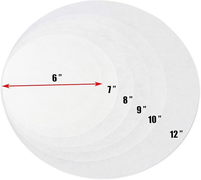 Fit Meal Prep [1000 Pack] 9 Inches Non-Stick Parchment Paper - Round White Baking Sheets, Wax Liners for Cake Pan, Steamer, Fryer and Oven, Cheesecakes, Pizza, Cookies, Meats, Vegetables