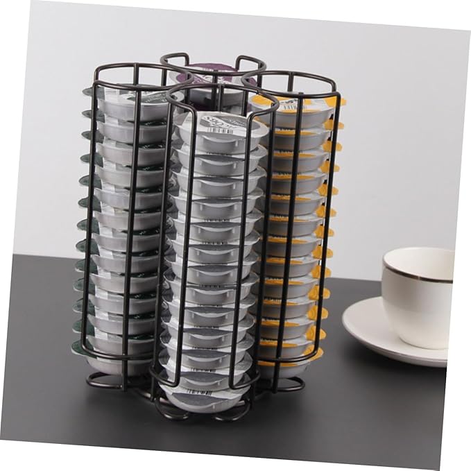 1pc Rotating Coffee Capsule Organizer Rack Carousel Stand for Storage Holds Coffee