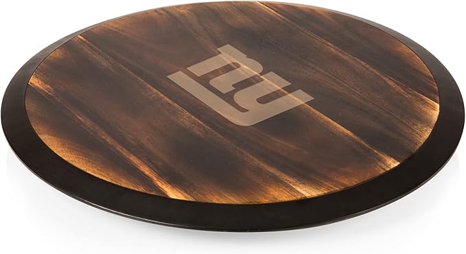 PICNIC TIME NFL Unisex NFL Lazy Susan Serving Tray, Wooden Turntable Round Charcuterie Board, Cheese Serving Platter
