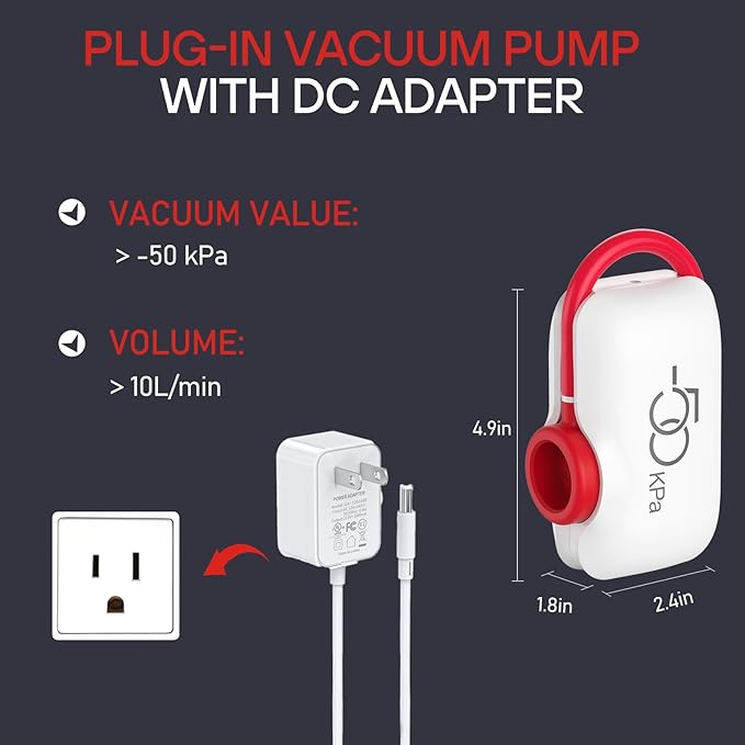 VMstr 9 Pack Vacuum Storage Bags for Travel, Carry-on Size Space Saver Bags for Luggage Clothes and Clothing Compression Packing, High Pressure Electric Pump(DC Power)