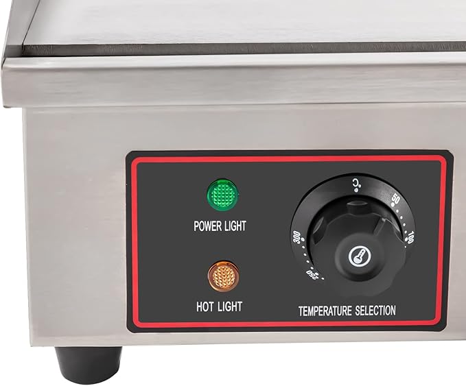 30-Inch Electric Grill Commercial Electric Grill Nonstick Electric Grill Plate Teppanyaki Flat Top Grill Stainless Steel Adjustable Temperature Control 122°F-572°F 3000 W
