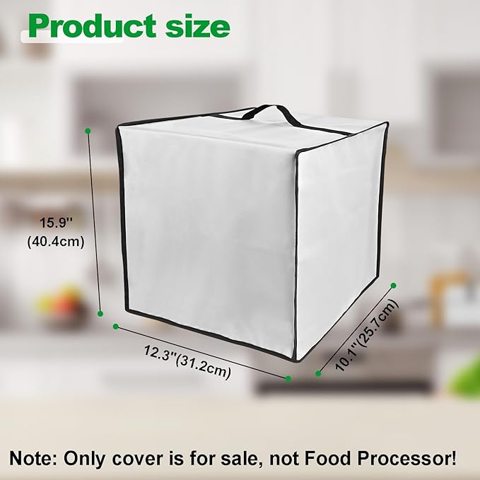 Cover for BLACK+DECKER and KitchenAid 7-8 Cup Food Processor, Heavy Duty Waterproof Dustproof Food Processor Protective Case Cover, Accessories for BLACK+DECKER Food Processors (Gray)