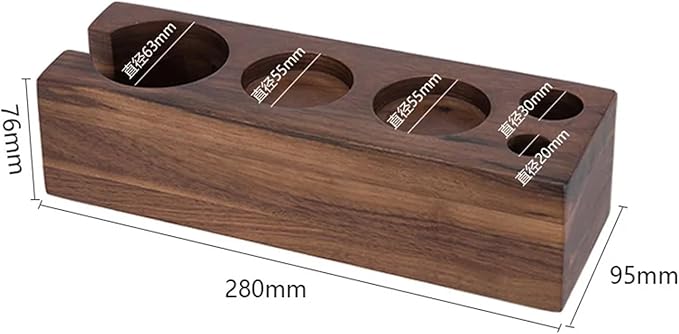 Walnut Wood Coffee Filter Holder, Espresso Tamper Mat Stand, Coffee Maker Support Base Rack, Barista Accessories(Yellow)