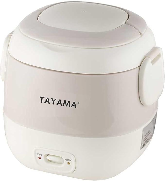 Tayama 1.5 Cup Portable Mini Rice Cooker, White (TMRC-03R)