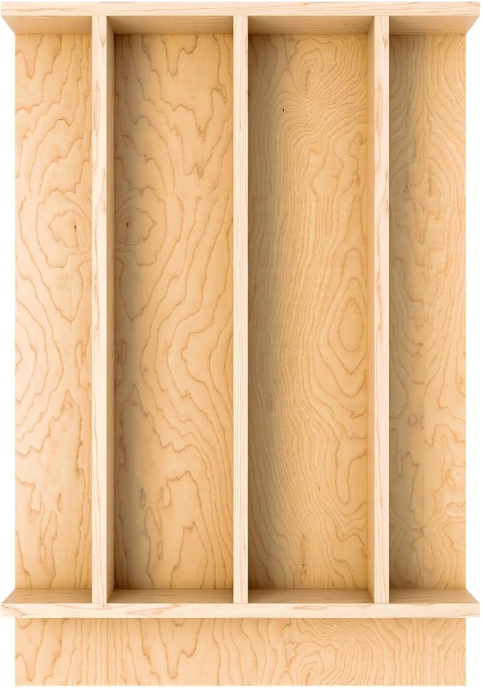 Rev-A-Shelf Natural Maple Right Size Utensil Insert Home Storage Kitchen Organizer 5 Compartment Drawer Accessory, 13-1/4" x 19-1/2", 4WUT-18SH-1