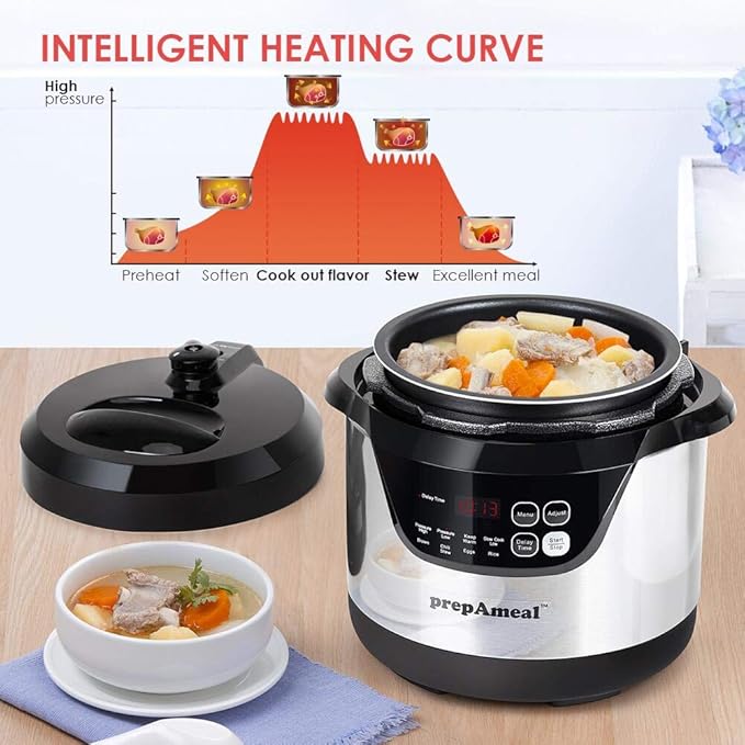 3 Quart Pressure Cooker 8 IN 1 Multi Use Programmable Instant Cooker Electric Pressure Pot with Slow Cook, Rice, Steamer, Sauté, Brown, Warmer