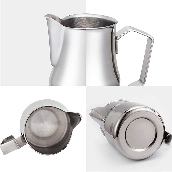 Easyworkz Espresso Steaming Pitcher Stainless Steel 12 oz Latte Art Cup（Sliver）, Bundled with Easyworkz Espresso Steaming Pitcher Stainless Steel 12 oz Latte Art Cup（Black）