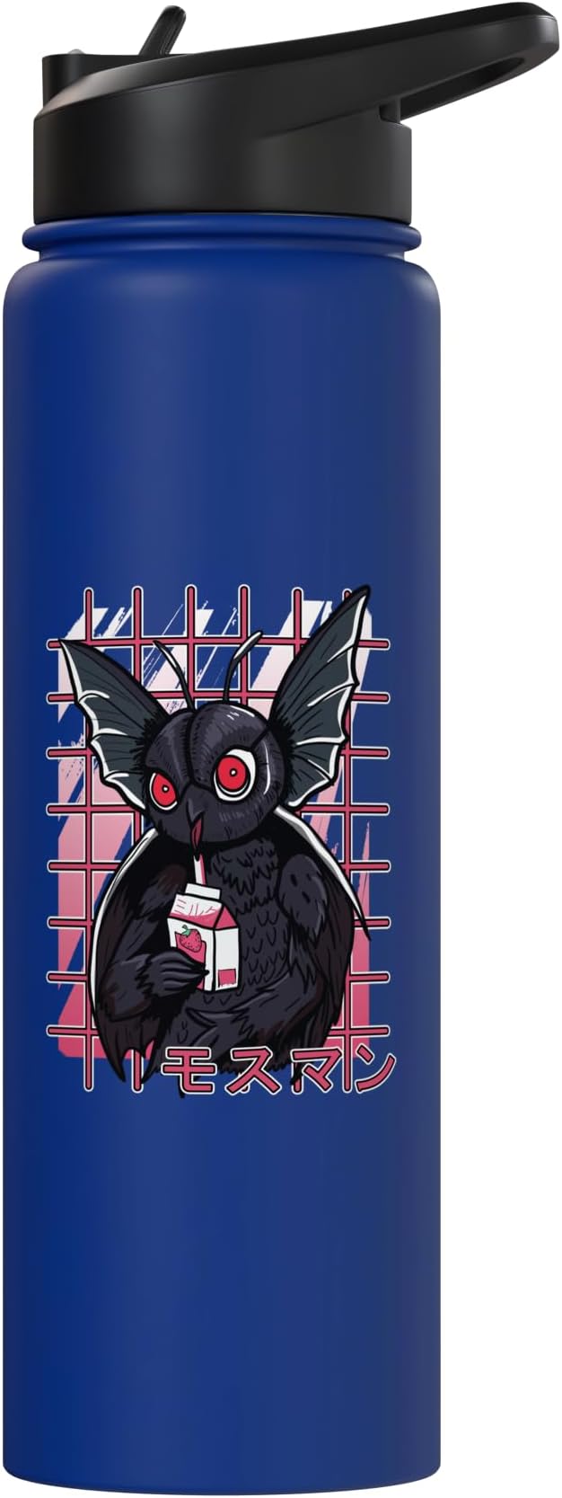 Mothman Kawaii Strawberry Milk Shake Carton Cryptids Stainless Steel Insulated Water Bottle