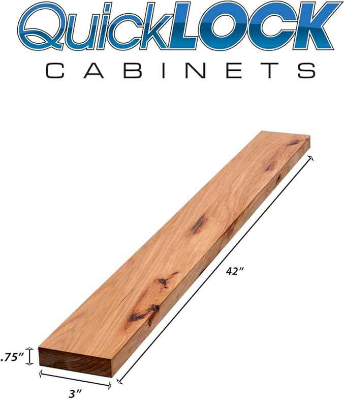 Quicklock RTA (Ready-to-Assemble) 42" Tall Wall Kitchen Cabinets - Shaker Style | 100% Hardwood | Made in America | Soft Close Hardware (Rustic Hickory, .75"X3"X42" Filler)