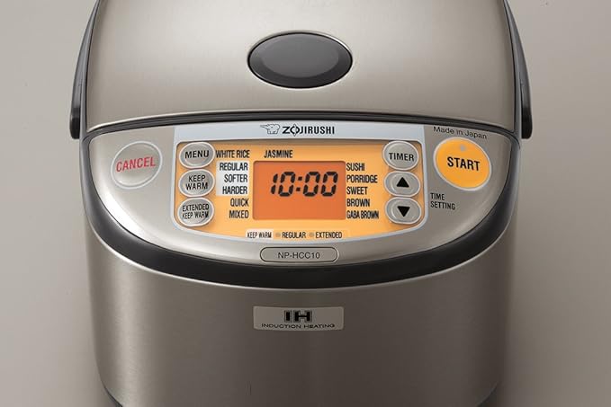 Zojirushi CV-JAC50XB, VE Hybrid Water Boiler & Warmer, 5.0 Liter, Stainless Black, Made in Japan & NP-HCC10XH Induction Heating System Rice Cooker and Warmer, 1 L, Stainless Dark Gray