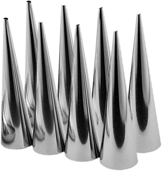 Large Size Cream Horn Molds - Pack of 20 Stainless Steel Ice Cream Mold Tubes