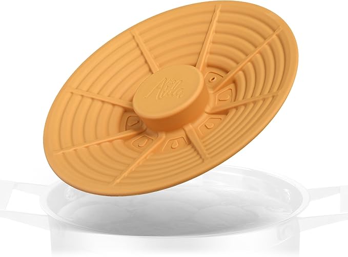 Universal Silicone Lid for Bowls and Small Pots, Food-Grade Silicone, BPA Free, Microwave Cover, Splatter Guard, Heat Resistant, Small 4–8 Inch Food Storage Lid – Orange