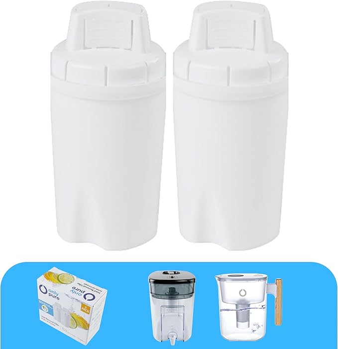 Water Pitcher Replacement Filter/Compatible Brita Long Last Pitcher, Removes Fluoride, Lead, Forever Chemicals, Heavy Metals, Chemicals, Industrial Pollutants/Filters 120 Gallons.